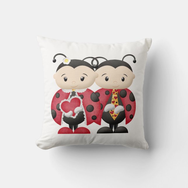 Coussin Love Bug Couple 1 - Pillow (Recto)