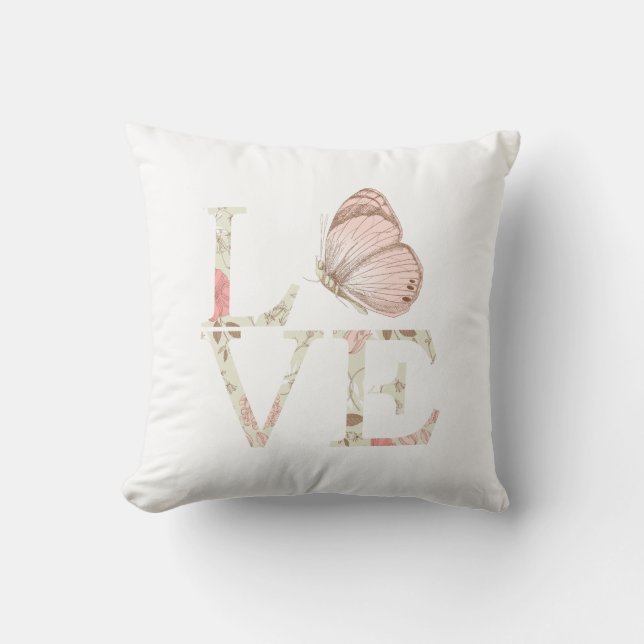 Coussin Love Butterfly Floral (Recto)