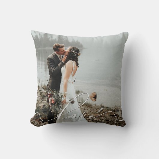 Coussin LOVE CALLIGRAPHIE Script Typographie Mariage super (Recto)