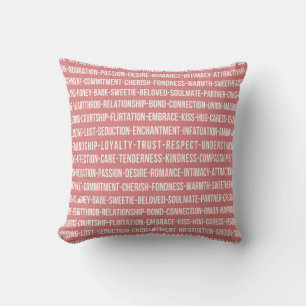 Coussin Love chaîne de mots conception de typographie