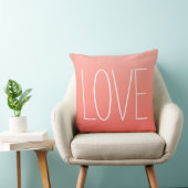 Coussin Love Coral Rose Moderne Typographie Simple (Chaise)