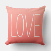 Coussin Love Coral Rose Moderne Typographie Simple (Recto)