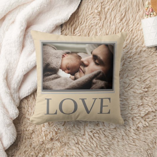 Coussin LOVE Custom Baby Photo Kids Nursery (Couverture)