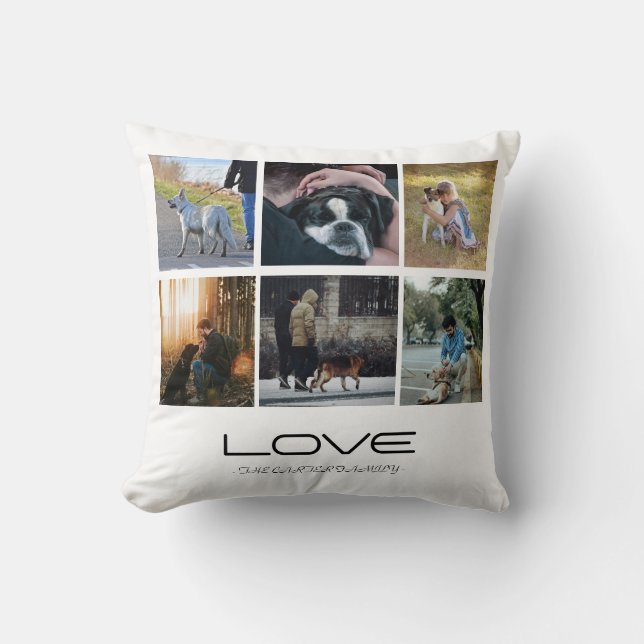 Coussin Love Dog Family Portrait Collage Design (Recto)