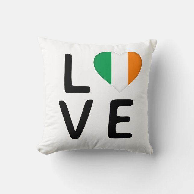 Coussin Love - drapeau irlandais (Recto)