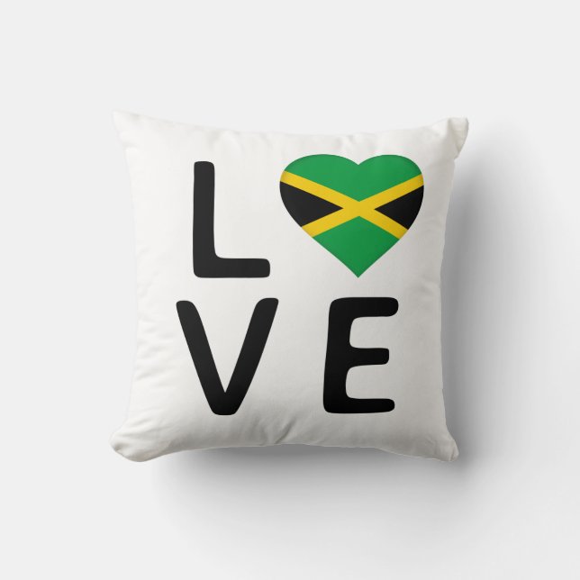 Coussin Love - Drapeau Jamaïque (Recto)