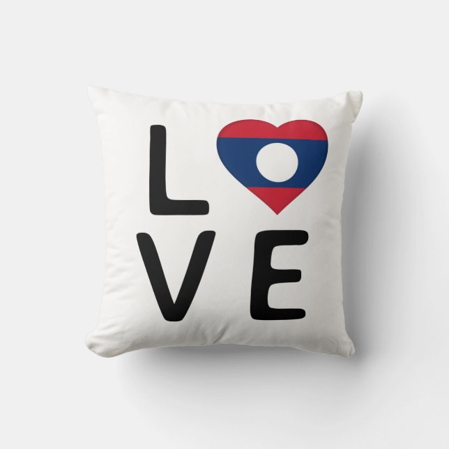 Coussin Love - Drapeau Laos (Recto)
