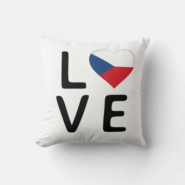 Coussin Love - Drapeau République Tchèque (Recto)