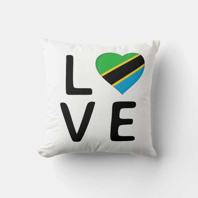 Coussin Love - drapeau tanzanien (Recto)