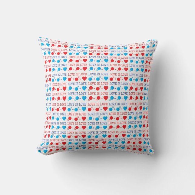 Coussin LOVE est une citation LOVE en rouge et bleu (Recto)