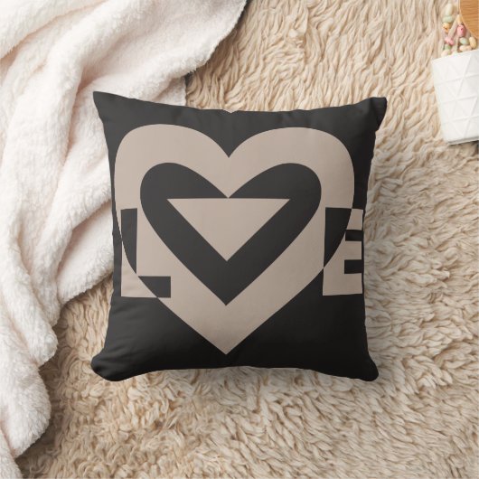 Coussin Love Grey sur Black (Couverture)