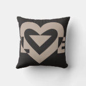 Coussin Love Grey sur Black (Verso)