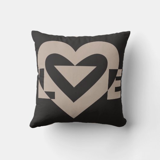 Coussin Love Grey sur Black (Verso)