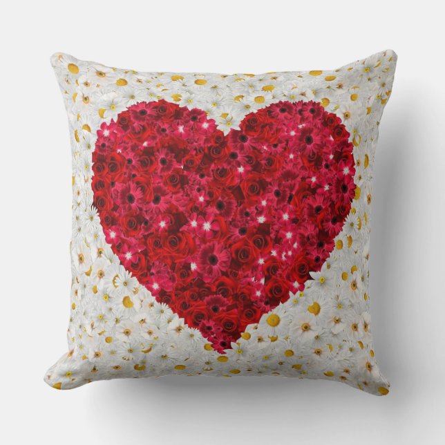 Coussin Love Heart Flowers (Recto)