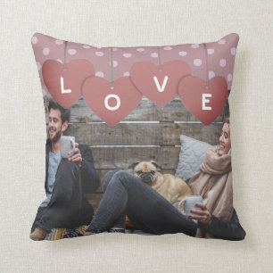 Coussin Love Hearts Banner Romantic Overlay Photo