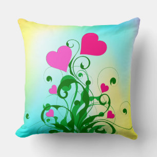 Coussin Love Hearts Tree Flowers-46555