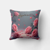Coussin Love is in Bloom Pink Roses Romantic Valentine's (Verso)