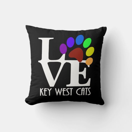 Coussin LOVE Key West Cats (texte blanc) (Recto)
