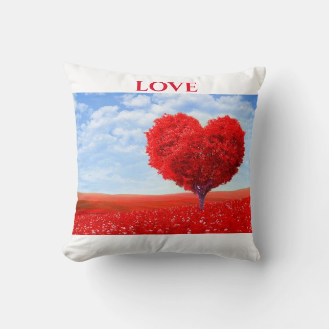 Coussin 'LOVE' lance l'oreiller. "16 x 16" (Recto)