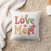 Coussin Love Maman Texte avec Fleurs (Couverture)