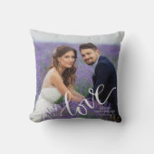 Coussin LOVE Mariage photo Monogramme Keepsaké (Recto)