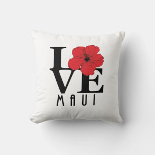 Coussin LOVE Maui Red Hibiscus