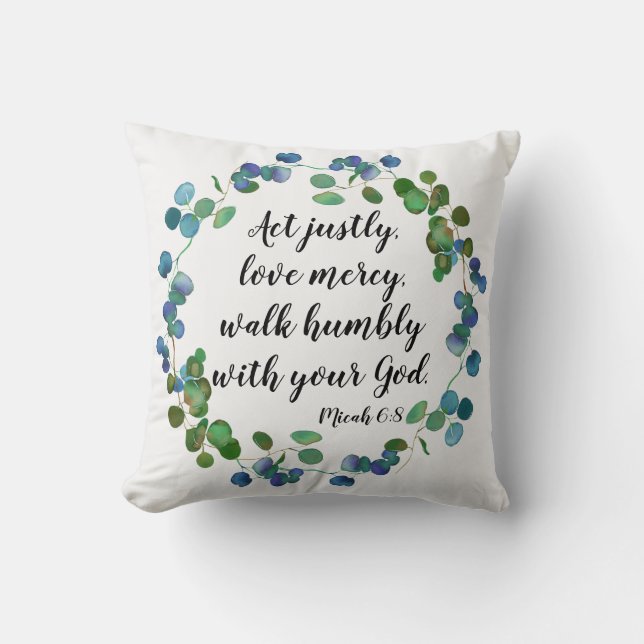 Coussin Love Mercy Scripture Citation Inspirationnelle Per (Recto)