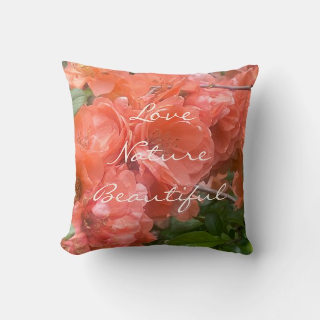 Coussin Love Nature Beautiful Quote Orange Flower  (Recto)