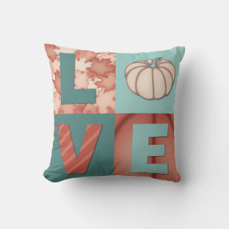 Coussin Love Orange Turquoise Fall