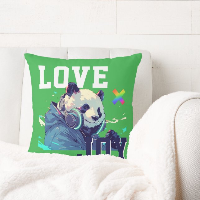 Coussin LOVE × PANDA - Custom (Créateur téléchargé)