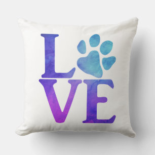 Coussin Love Paw Classic Bleu et violet