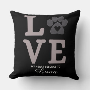 Coussin Love Paw – Mon cœur appartient à Luna