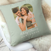 Coussin Love Photo Simple Moderne Personnalisé Cadeau Vert