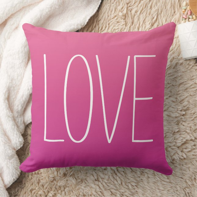 Coussin Love Pink Modern Typographie simple (Couverture)