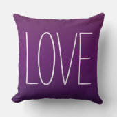 Coussin Love Purple Moderne Typographie Simple (Recto)