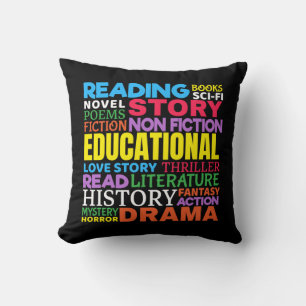Coussin Love Reading Books - Genre Word Art