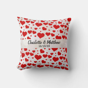 Coussin Love Red Hearts Valentines Day Mariage Anniversair