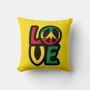 Coussin Love reggae musique symbole de paix reggae