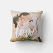 Coussin Love Script Elegant Modern Photo Throw Pillow (Recto)