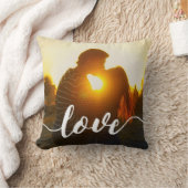 Coussin Love Script Overlay Photo (Couverture)