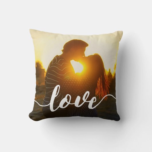 Coussin Love Script Overlay Photo (Recto)