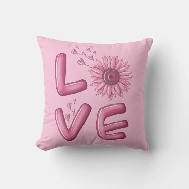 Coussin Love Tournesol Rose (Recto)