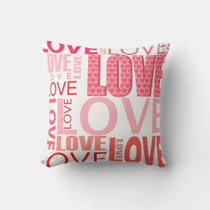 Coussin Love Typographie Valentines Day