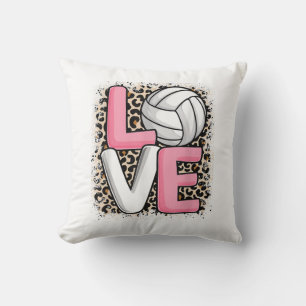 Coussin Love Volleyball Empreinte de léopard Filles Volley