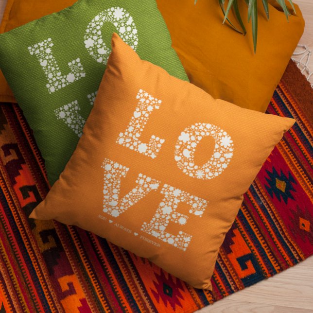 Coussin "LOVE You, Always, Forever" Bright Orange Love (Créateur téléchargé)