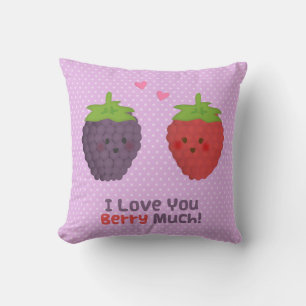 Coussin Love You Berry Beaucoup de Valentines Pun