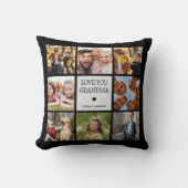 Coussin Love You Grandma | Texte manuscrit Collage photo (Recto)