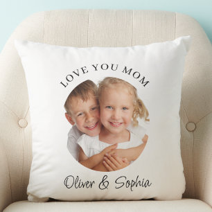 Coussin Love You Maman Photo Moderne Fête des Mères