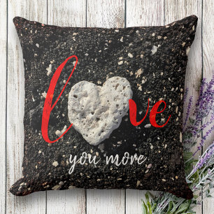 Coussin Love You More Hawaii Beach and Coral Heart Photo