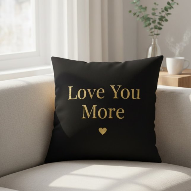 Coussin Love You More - Minimal Romantic Quote Throw Pillo (Créateur téléchargé)